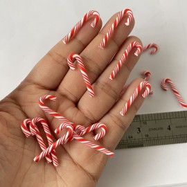 100pcs/Pack 3D Red White Candy Canes Slices Supplies Polymer Soft Clay DIY Decoration for Nail Art Slime Kit DIY Cake Dessert Simulation Food RT12-RW 100pcs/Pack 3D Red White Candy Canes Slices Supplies Polymer Soft Clay DIY Decoration for Nail Art Slime Kit DIY Cake Dessert Simulation Food RT12-RW