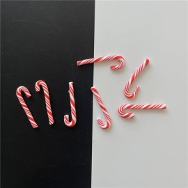 100pcs/Pack 3D Red White Candy Canes Slices Supplies Polymer Soft Clay DIY Decoration for Nail Art Slime Kit DIY Cake Dessert Simulation Food RT12-RW 100pcs/Pack 3D Red White Candy Canes Slices Supplies Polymer Soft Clay DIY Decoration for Nail Art Slime Kit DIY Cake Dessert Simulation Food RT12-RW