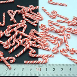100pcs/Pack 3D Red White Candy Canes Slices Supplies Polymer Soft Clay DIY Decoration for Nail Art Slime Kit DIY Cake Dessert Simulation Food RT12-RW 100pcs/Pack 3D Red White Candy Canes Slices Supplies Polymer Soft Clay DIY Decoration for Nail Art Slime Kit DIY Cake Dessert Simulation Food RT12-RW