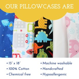 Little Sleepy Head Toddler Pillowcase, 100% Cotton & Hypoallergenic Pillow Case for Toddler Pillow, Snug Fit Envelope Pillowcase, 13x18 Pillowcase, Pilllow Sold Separately (Hearts)