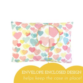 Little Sleepy Head Toddler Pillowcase, 100% Cotton & Hypoallergenic Pillow Case for Toddler Pillow, Snug Fit Envelope Pillowcase, 13x18 Pillowcase, Pilllow Sold Separately (Hearts)