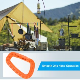 IEBUOBO Tactical Carabiner Keychain 12 Pack - Heavy-Duty Polymer D-Ring Clips, Lightweight MOLLE Backpack Hook, Quick-Lock Gear Clip for Outdoor Camping, Hiking, Survival (Not for Climbing)