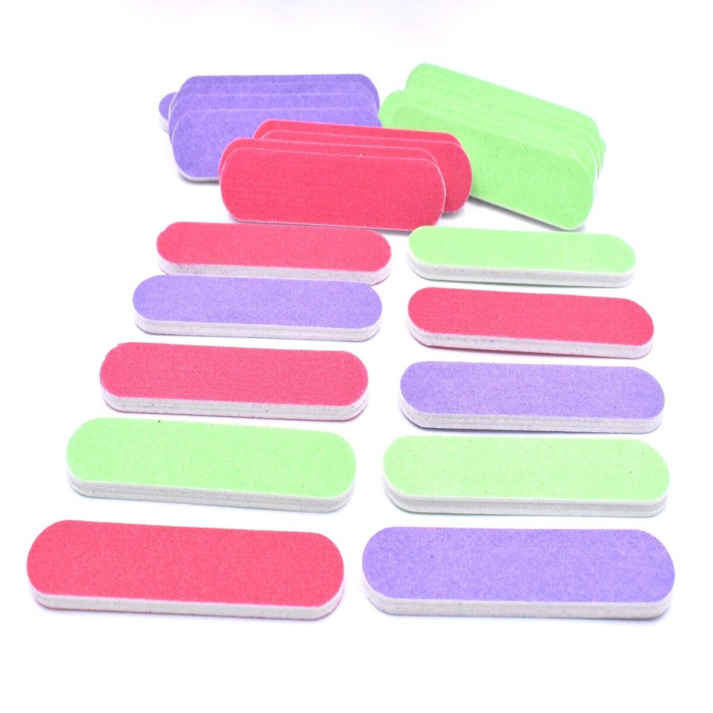 Art&Beauty 30pcs Double Sided Assorted Color Mini Nail Buffering Files Emery Boards Nail Art Tools for Home or Professional Usage