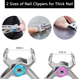 Nail Clippers for Thick Nails, Extra Wide Jaw Opening Nail Cutter for Hard Toenail, Stainless Steel Fingernail Big Toenail Trimmer with Nail File 3 Pcs Set for Large Toe Nail Seniors & Men & Women Nail Clippers for Thick Nails, Extra Wide Jaw Opening Nail Cutter for Hard Toenail, Stainless Steel Fingernail Big Toenail Trimmer with Nail File 3 Pcs Set for Large Toe Nail Seniors & Men & Women
