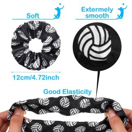 WILLBOND 20 Pcs Sport Hair Scrunchies Gifts Sports Scrunchy Elastic Silk Satin Scrunchies Hairband Ponytail Holder for Women Player Team Accessories(Volleyball)