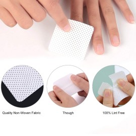 400 PCS Lash Extension Glue Wipes EBANKU Lint Free Glue Cleaning Cotton Pads for Eyelash Extensions Non Woven Nail Polish Remover Wipe Supplies - White