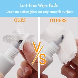400 PCS Lash Extension Glue Wipes EBANKU Lint Free Glue Cleaning Cotton Pads for Eyelash Extensions Non Woven Nail Polish Remover Wipe Supplies - White