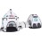 JOYIN White Rocket Ship Pop up Play Tent with Tunnel and Playhouse Kids Indoor Outdoor Spaceship Tent Set