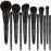 EVRCHGIEA Makeup Brush Sets, 12 PCS Wood Handle Soft Synthetic Fiber Hair Makeup Set,Premium Synthetic Foundation Blending Blush Concealer Eye Shadow Makeup Brush Set (black 12pcs)
