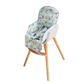 High Chair Pad, High Chair Cushion, High Chair Cover Pad, Safe and Comfort, Soft and Breathable, Cute Pattern, Baby Sits More ComfortableGreen Animal Pattern