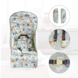 High Chair Pad, High Chair Cushion, High Chair Cover Pad, Safe and Comfort, Soft and Breathable, Cute Pattern, Baby Sits More ComfortableGreen Animal Pattern