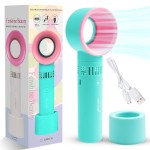 fenshine Portable USB Rechargeable Mini Fan Eyelash Fan Dryer Bladeless Handheld for Eyelash Extension, Air Conditioning Blower for Essential Eyelash Extension Supplies (Blue 02)