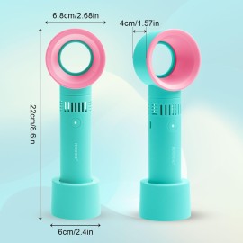 fenshine Portable USB Rechargeable Mini Fan Eyelash Fan Dryer Bladeless Handheld for Eyelash Extension, Air Conditioning Blower for Essential Eyelash Extension Supplies (Blue 02)