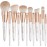 Makeup Brushes Set, EVRCHGIEA 12pcs Premium Eye Shadow, Eyebrows, Eyeliner, Concealer, Lip LinerFoundation Makeup Brush White Travel Makeup Set,Cruelty-Free Synthetic Fiber Bristles