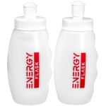 (2 Bottles) Small, Semi-Rigid, Easy-to-Clean, Refillable Gu Flask for Sports Nutrition Liquid Energy Gel Flask - Cycling Flask, Running Flask, Triathlons, Marathons. 110ml (3.5oz)