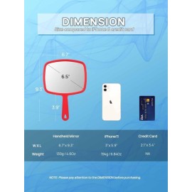 OMIRO Hand Mirror, Handheld Mirror with Handle, American Old Glory Red