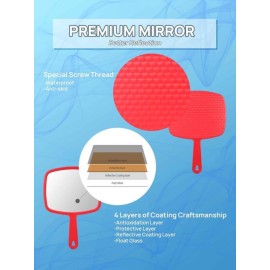 OMIRO Hand Mirror, Handheld Mirror with Handle, American Old Glory Red