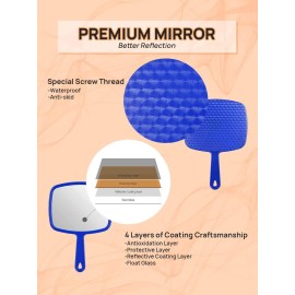 OMIRO Hand Mirror, Handheld Mirror with Handle, American Old Glory Blue