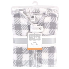 Hudson Baby Unisex Baby Plush Sleeping Bag, Sack, Blanket, Gray Plaid, 6-12 Months Hudson Baby Unisex Baby Plush Sleeping Bag, Sack, Blanket, Gray Plaid, 6-12 Months