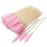 300 Pack Glitter Mascara Wands Disposable Eye Lash Brushes Spoolies Brush Makeup Applicator Eyelash Extension Tool Kit, Crystal Gold Handle Pink Brush Head