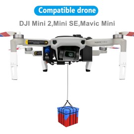 Hanatora Payload Air Drop Release Dropper Device for DJI Mini 4K/2,Mini SE/2 SE,Mavic Mini Drone,Clip Delivery Transport Thrower Dropping System,Fishing Bait Hook Search Kit