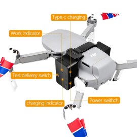 Hanatora Payload Air Drop Release Dropper Device for DJI Mini 4K/2,Mini SE/2 SE,Mavic Mini Drone,Clip Delivery Transport Thrower Dropping System,Fishing Bait Hook Search Kit