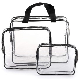 Hedume Set of 9 PVC Makeup Bags - Waterproof Clear Toiletry Luggage Set with Zipper Handle