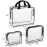 Hedume Set of 9 PVC Makeup Bags - Waterproof Clear Toiletry Luggage Set with Zipper Handle