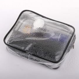 Hedume Set of 9 PVC Makeup Bags - Waterproof Clear Toiletry Luggage Set with Zipper Handle