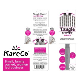 (All New) KareCo Tangle Buster Flexible Paddle Brush, Detangler & Styler for All Hair Types | Dual Nylon and Boar Bristles (9 Fingers) (All New) KareCo Tangle Buster Flexible Paddle Brush, Detangler & Styler for All Hair Types | Dual Nylon and Boar Bristles (9 Fingers)