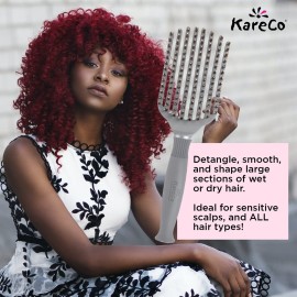 (All New) KareCo Tangle Buster Flexible Paddle Brush, Detangler & Styler for All Hair Types | Dual Nylon and Boar Bristles (9 Fingers) (All New) KareCo Tangle Buster Flexible Paddle Brush, Detangler & Styler for All Hair Types | Dual Nylon and Boar Bristles (9 Fingers)