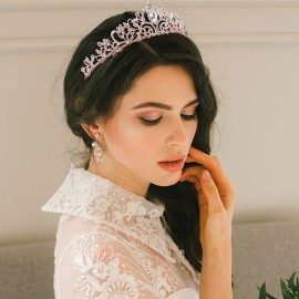 KICOSY Rose Gold Crystal Tiara Crown for Women and Girls - Princess Birthday Crown KICOSY Rose Gold Crystal Tiara Crown for Women and Girls - Princess Birthday Crown