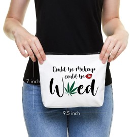 Fokongna Funny Makeup Bag Gifts For Best Friend Woman Gag Gifts for women Funny gifts Weed Small Cosmetic Bag Sister Travel Accessories Organizer Bag Toiletry Case for Birthday Christmas Gifts