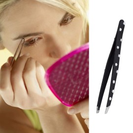 Stainless Steel Slant Tip Tweezer - The Best Professional Precision Eyebrow Tweezers,Surgical Grade Stainless Steel for Black diamond design Professional Eyebrow Shaping and Facial Hair Removal Stainless Steel Slant Tip Tweezer - The Best Professional Precision Eyebrow Tweezers,Surgical Grade Stainless Steel for Black diamond design Professional Eyebrow Shaping and Facial Hair Removal