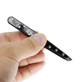 Stainless Steel Slant Tip Tweezer - The Best Professional Precision Eyebrow Tweezers,Surgical Grade Stainless Steel for Black diamond design Professional Eyebrow Shaping and Facial Hair Removal Stainless Steel Slant Tip Tweezer - The Best Professional Precision Eyebrow Tweezers,Surgical Grade Stainless Steel for Black diamond design Professional Eyebrow Shaping and Facial Hair Removal