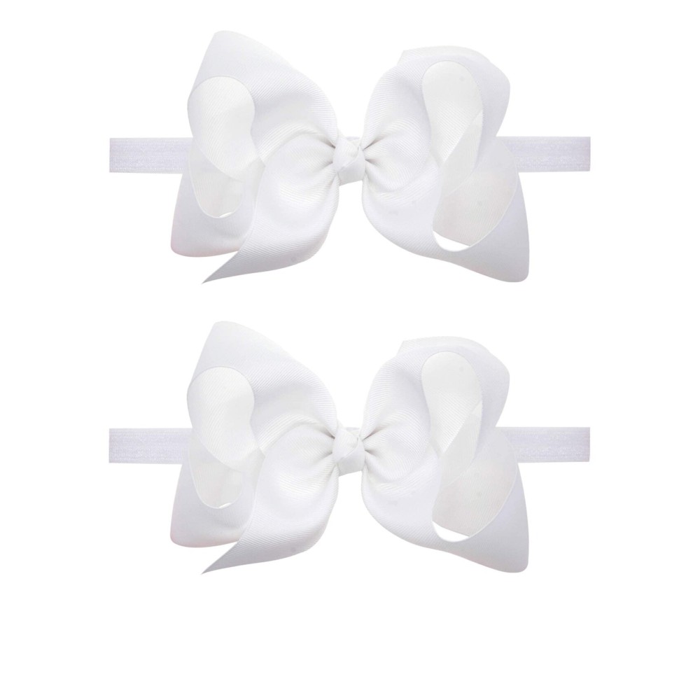ZOONAI 2Pcs Baby Girl Infant Large Hair Bow Headband Toddler Hair Band Accessories