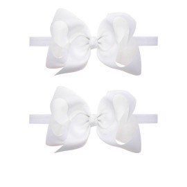 ZOONAI 2Pcs Baby Girl Infant Large Hair Bow Headband Toddler Hair Band Accessories