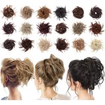SIADEE Tousled Updo Messy Bun Hair Piece Scrunchies Synthetic Wavy Extension With Elastic Rubber Band Hairpiece Updo Extensions Chignon Instant Ponytail for Women-118