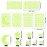 969 Pieces Glow in The Dark Stars Stickers Moon Stars and Dots Wall Stickers Starry Ceiling and Adhesive Wall Decals for Kids Bedroom Decals Party Decoration, Green