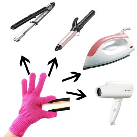 Lessmon 2 Professional Heat Resistant Gloves for Hair Styling Heat Blocking for Curling, Flat Iron and Curling Wand Suitable for Left and Right Hands, Pink Lessmon 2 Professional Heat Resistant Gloves for Hair Styling Heat Blocking for Curling, Flat Iron and Curling Wand Suitable for Left and Right Hands, Pink