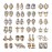 48pcs Nail Crystal AB Rhinestones, Nail Diamonds Glass Metal Gems Jewels Stones for 3D Nails Art Decoration(24 Styles)