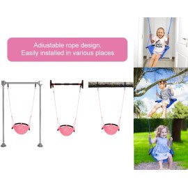 ROPECUBE Hand-Knitting Toddler Swing, Swing Seat for Kids with Adjustable Ropes, Little tikes Swings Set, for Outdoor Indoor, Playground, Backyard (Pink)