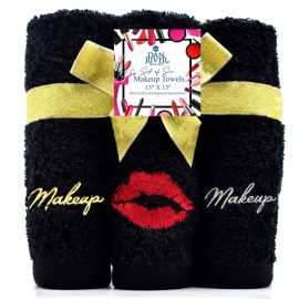DAN RIVER Makeup Towel 100% Spun Cotton - (Pack of 6) Luxuriously Soft Reusable Makeup Remover Cloth, Facial Cleansing Cloth, of 6 13x13 Inch, Black DAN RIVER Makeup Towel 100% Spun Cotton - (Pack of 6) Luxuriously Soft Reusable Makeup Remover Cloth, Facial Cleansing Cloth, of 6 13x13 Inch, Black