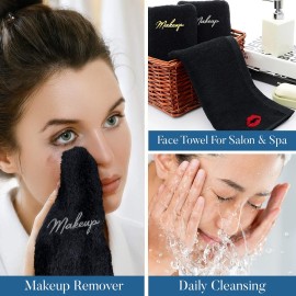DAN RIVER Makeup Towel 100% Spun Cotton - (Pack of 6) Luxuriously Soft Reusable Makeup Remover Cloth, Facial Cleansing Cloth, of 6 13x13 Inch, Black DAN RIVER Makeup Towel 100% Spun Cotton - (Pack of 6) Luxuriously Soft Reusable Makeup Remover Cloth, Facial Cleansing Cloth, of 6 13x13 Inch, Black