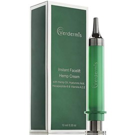 VERDERMIS Instant Facelift Cream with Hemp Oil, Hyaluronic Acid, Vitamins A,C,E, and Peptides. Non-Invasive. Instant Results. VERDERMIS Instant Facelift Cream with Hemp Oil, Hyaluronic Acid, Vitamins A,C,E, and Peptides. Non-Invasive. Instant Results.