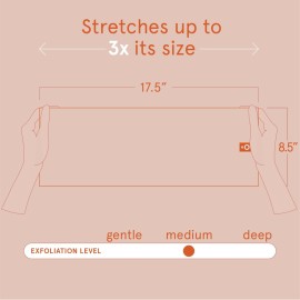 Cleanlogic Body Exfoliating Cloth, Stretchy Exfoliator Bath and Shower Washcloths for Smooth and Softer Skin, Reusable Daily Skincare Tool, Assorted Colors, 3 Count Value Pack