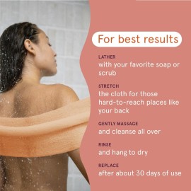 Cleanlogic Body Exfoliating Cloth, Stretchy Exfoliator Bath and Shower Washcloths for Smooth and Softer Skin, Reusable Daily Skincare Tool, Assorted Colors, 3 Count Value Pack