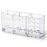 MOSIKER Makeup Brush Holder for Vanity,Acrylic Clear Small Compact Nail Hair Lip Liner Brush Pen Organizer with 3 Slots