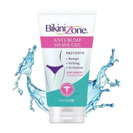 Bikini Zone Anti-Bumps Shave Gel - Close Shave w/No Bumps, Irritation, or Ingrown Hairs - Dermatologist Recommended - Clear Full Body Shaving Cream (5 oz)