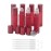 JIUWU 10ml 1/3 Oz Red Frosted Roller-on Bottles Refillable Stainless Steel Balls Essential Oil Vials Travel Beauty Perfume Sample Container Pack of 10 (5pcs Droppers Funnels, 1 Tool)